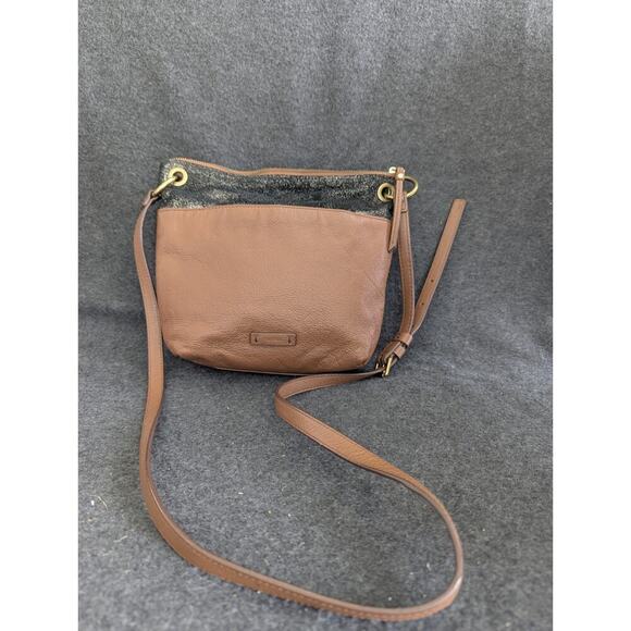 Fossil Keely Womens Handbag Brown Black Glitter Leather Top Handle Crossbody Bag - Picture 1 of 12